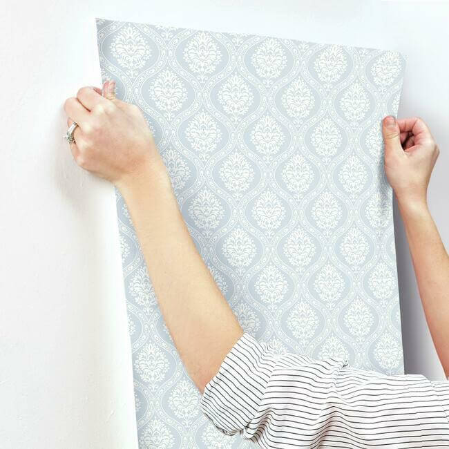petite-ogee-blue-wallpaper-york-wallcoverings-dm5026 - York Wallcoverings Wallpaper