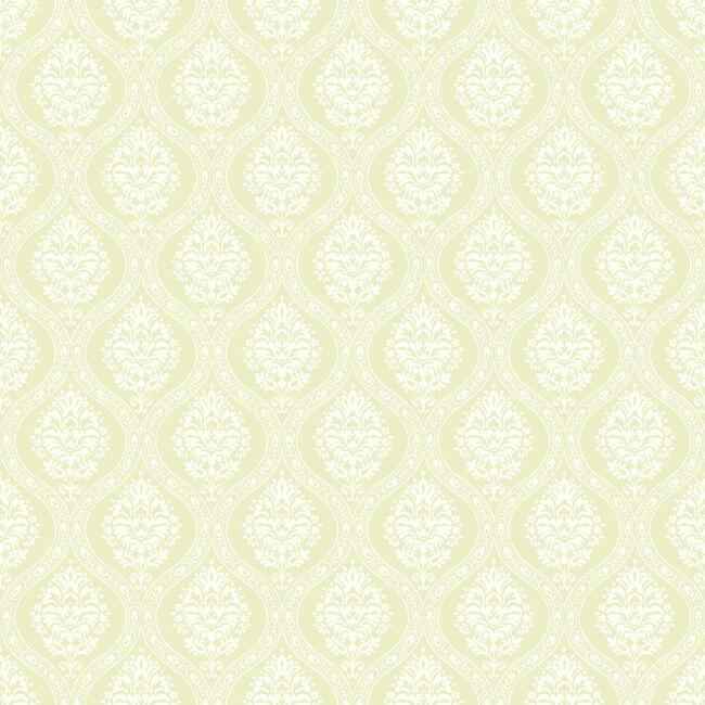 Petite Ogee Yellow Wallpaper - York Wallcoverings - DM5029