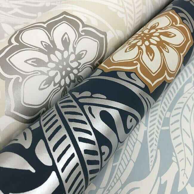 Gatsby Damask Beige Wallpaper - York Wallcoverings - DM4993 - York Wallcoverings Wallpaper