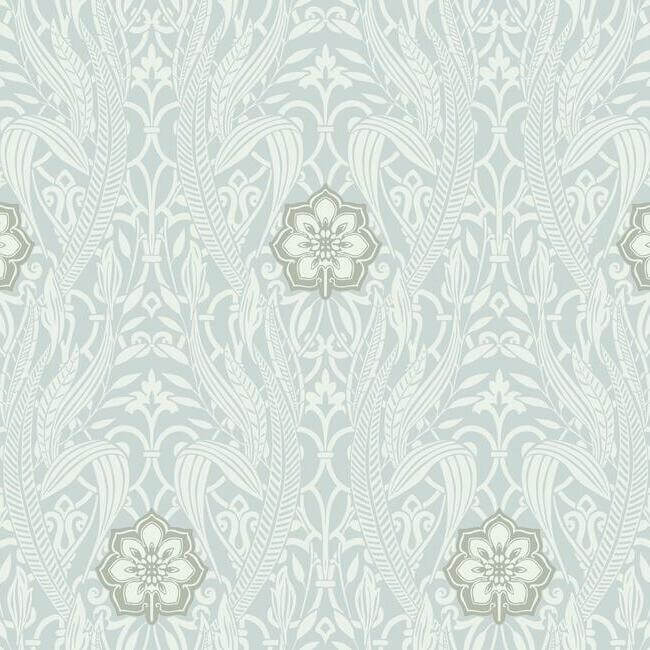 gatsby-damask-blue-wallpaper-york-wallcoverings-dm4991 - York Wallcoverings Wallpaper