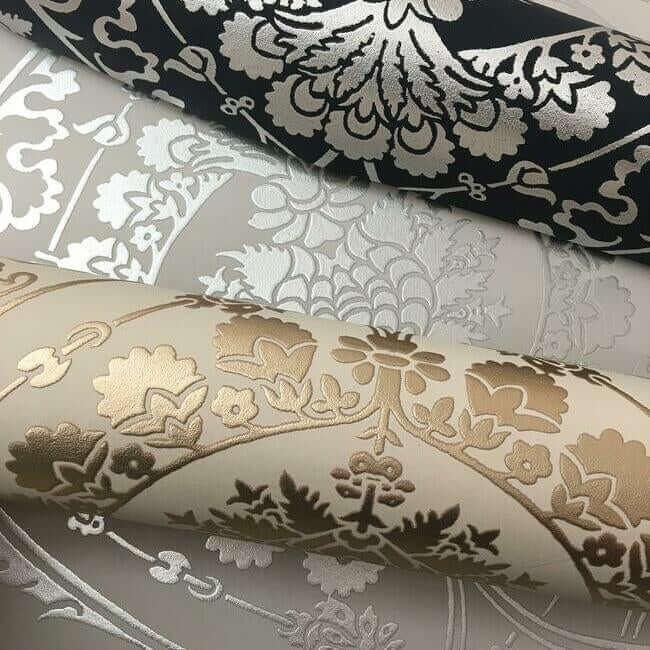 imperial-damask-off-white-gold-wallpaper-york-wallcoverings-dm4903 - York Wallcoverings Wallpaper