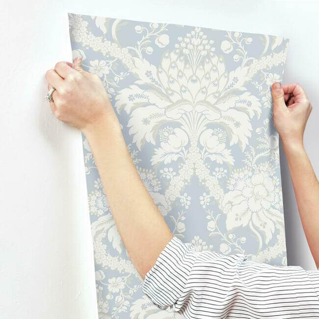 french-artichoke-dam-blue-wallpaper-york-wallcoverings-dm4955 - York Wallcoverings Wallpaper
