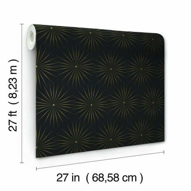starlight-black-gold-wallpaper-york-wallcoverings-bo6696 - York Wallcoverings Wallpaper