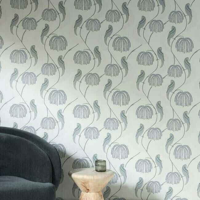 Blaise Blue & Grey Wallpaper - York Wallcoverings - CH1435 - York Wallcoverings Wallpaper