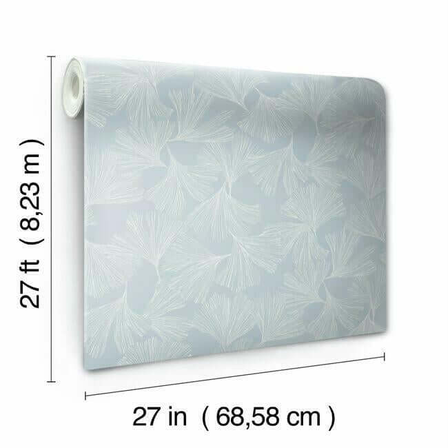 gingko-toss-blue-wallpaper-york-wallcoverings-dd3743 - York Wallcoverings Wallpaper