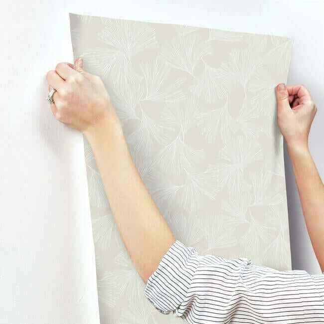 Gingko Toss Cream Wallpaper - York Wallcoverings - DD3744 - York Wallcoverings Wallpaper