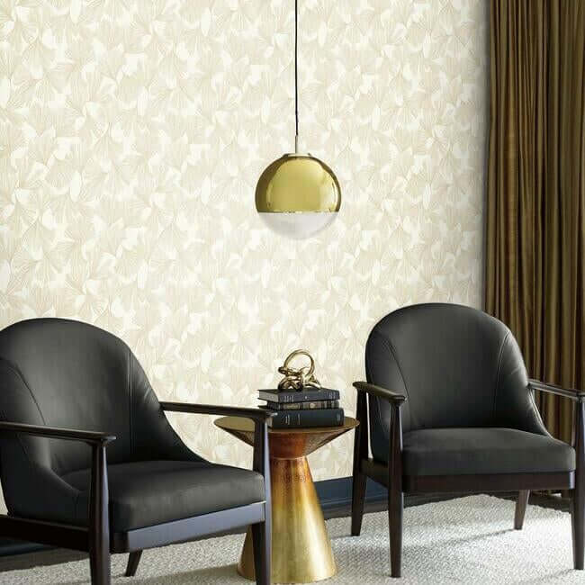 gingko-toss-gold-wallpaper-york-wallcoverings-dd3741 - York Wallcoverings Wallpaper