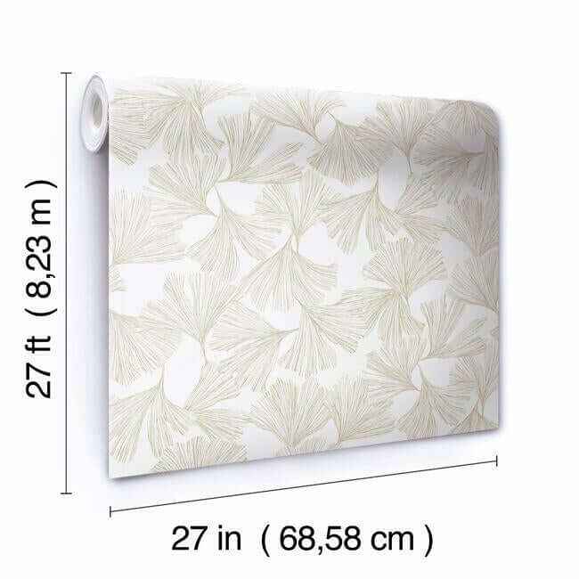 Gingko Toss Gold Wallpaper - York Wallcoverings - DD3741 - York Wallcoverings Wallpaper