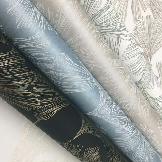ginkgo-toss-silver-wallpaper-york-wallcoverings-dd3746 - York Wallcoverings Wallpaper