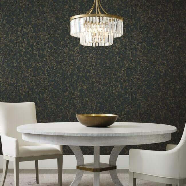 luminous-branches-black-gold-wallpaper-york-wallcoverings-dd3811 - York Wallcoverings Wallpaper