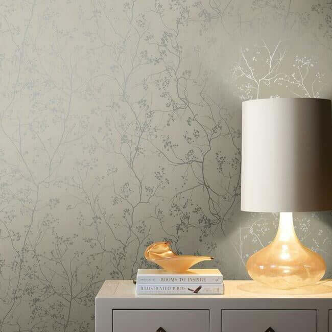 luminous-branches-wallpaper-greysilver-york-wallcoverings-dd3814 - York Wallcoverings Wallpaper