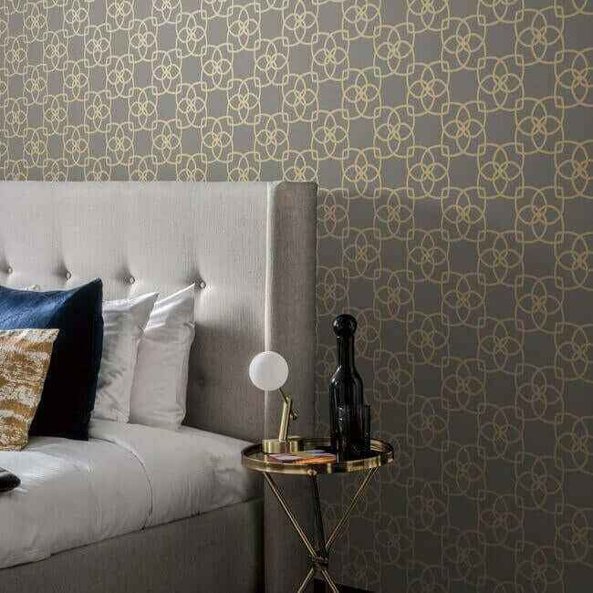 Serendipity Grey & Gold Metallic Wallpaper - York Wallcoverings - Y6200204 - York Wallcoverings Wallpaper