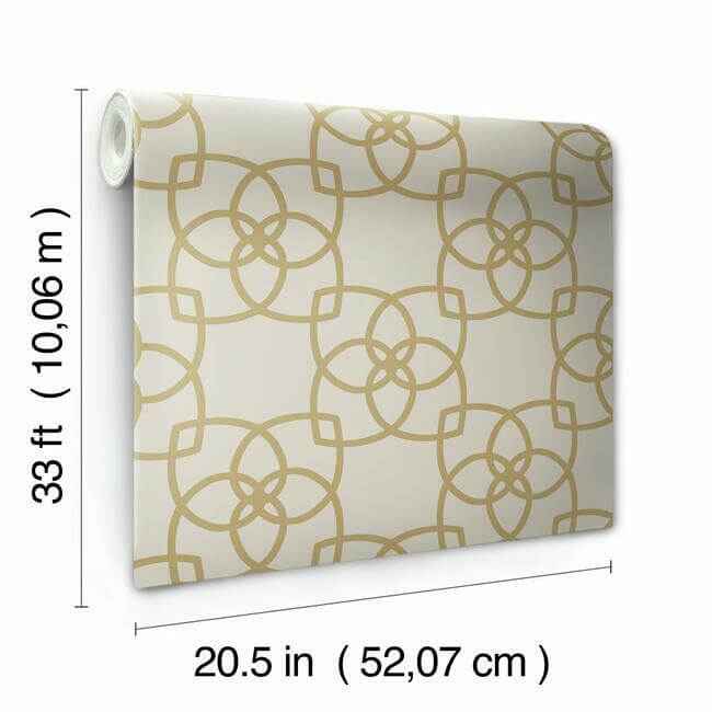 Serendipity Cream & Gold Metallic Wallpaper - York Wallcoverings - Y6200202 - York Wallcoverings Wallpaper