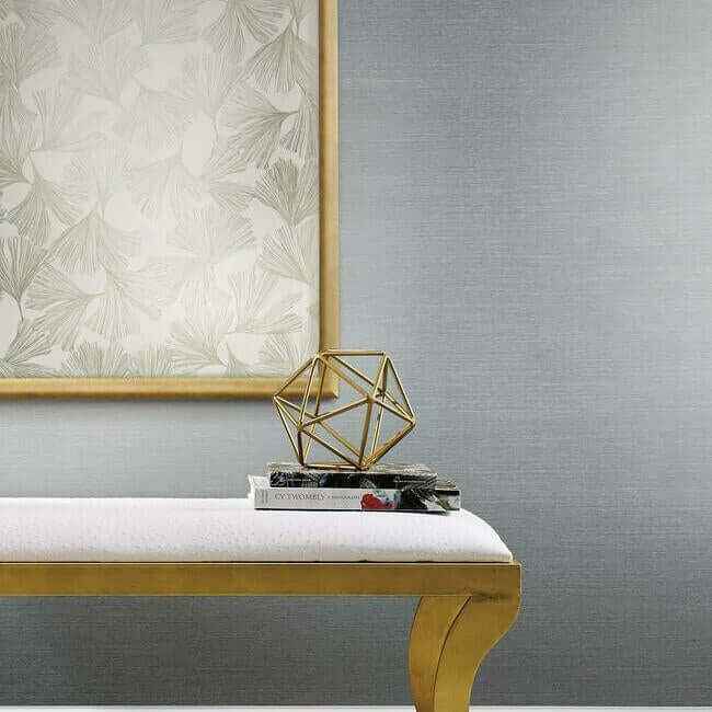 Shining Sisal Blue & Silver Wallpaper - York Wallcoverings - DD3734