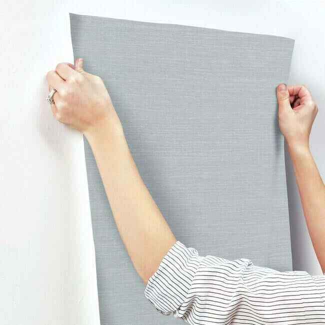 Shining Sisal Blue & Silver Wallpaper - York Wallcoverings - DD3734 - York Wallcoverings Wallpaper