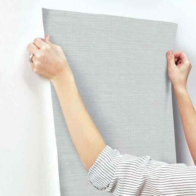 Shining Sisal Silver Metallic Wallpaper - York Wallcoverings - DD3731 - York Wallcoverings Wallpaper