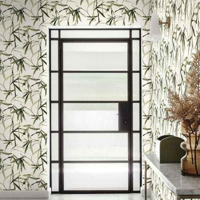 Bamboo Ink Green & Black Wallpaper - York Wallcoverings - BW3842 - York Wallcoverings Wallpaper
