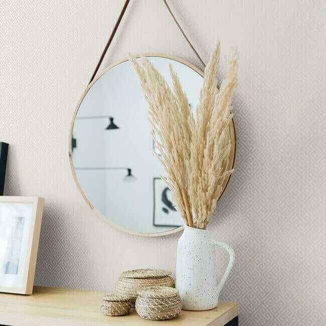 Grecian Geometric Pearl & White Wallpaper - York Wallcoverings - BW3991 - York Wallcoverings Wallpaper