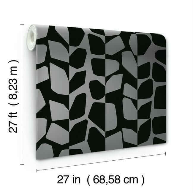 primitive-vines-black-metallic-wallpaper-york-wallcoverings-bw3894 - York Wallcoverings Wallpaper