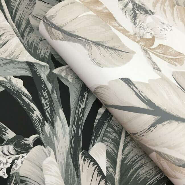 banana-leaf-white-cream-wallpaper-york-wallcoverings-bw3972 - York Wallcoverings Wallpaper