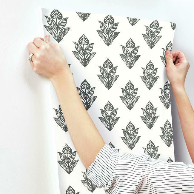 lotus-motif-wallpaper-soft-black-white-york-wallcoverings-bw3977