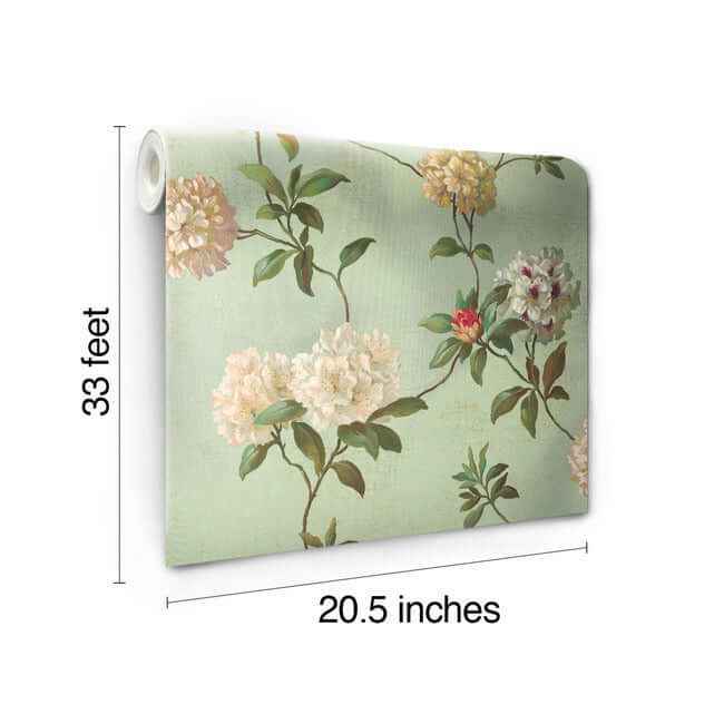 Rhododendron Script Blue Wallpaper - York Wallcoverings - HA1289 - York Wallcoverings Wallpaper
