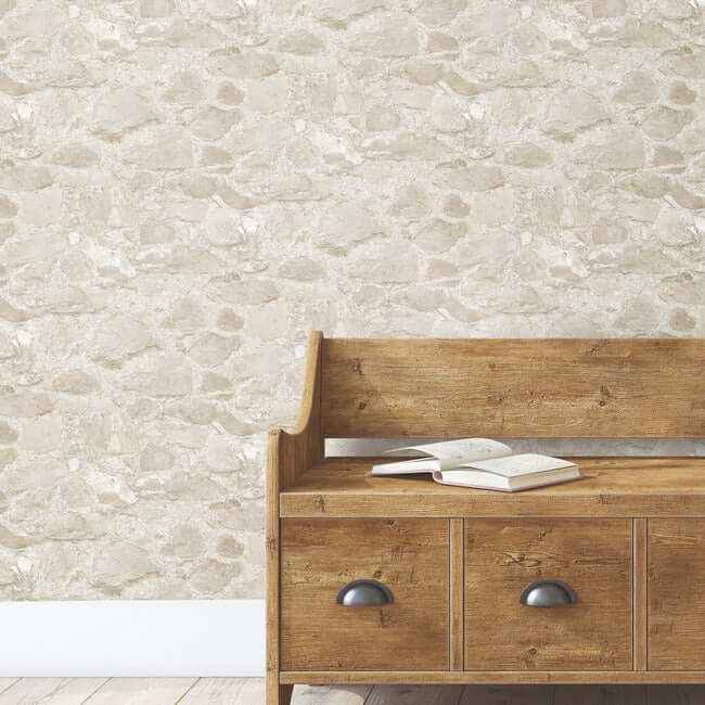 Field Stone Beige Wallpaper - York Wallcoverings - MN1803 - York Wallcoverings Wallpaper