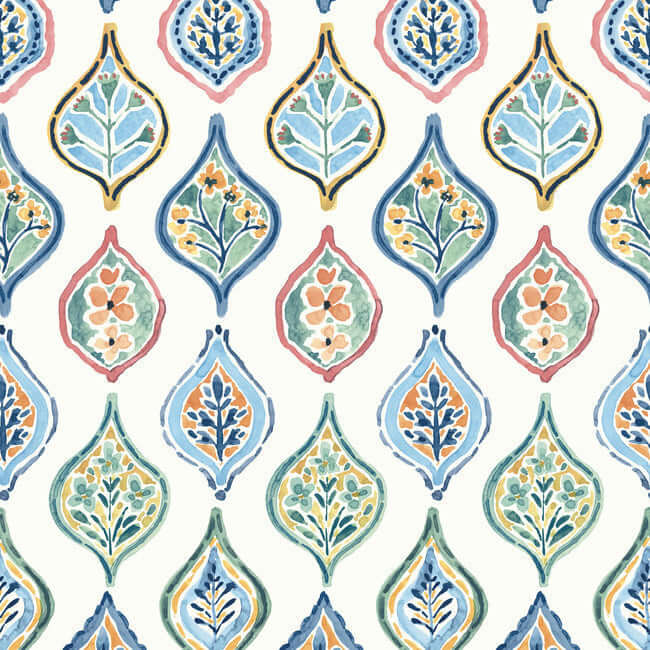marketplace-motif-white-multi-wallpaper-york-wallcoverings-mn1852 - York Wallcoverings Wallpaper