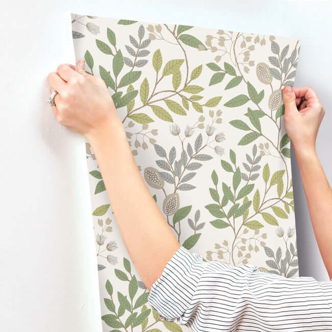 eden-retreat-beige-green-wallpaper-york-wallcoverings-mn1844 - York Wallcoverings Wallpaper