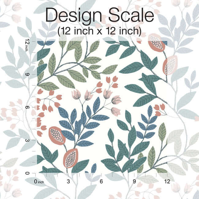 eden-retreat-pink-teal-wallpaper-york-wallcoverings-mn1843 - York Wallcoverings Wallpaper