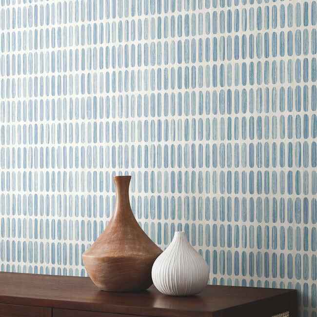 Petite Pergola Blue Wallpaper - York Wallcoverings - MN1942 - York Wallcoverings Wallpaper