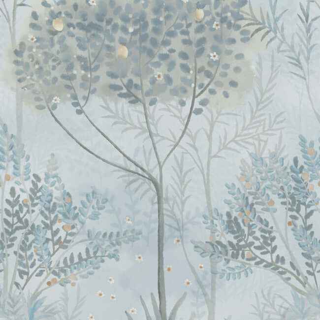 Orchard Blue & Grey Wallpaper - York Wallcoverings - MN1820 - York Wallcoverings Wallpaper