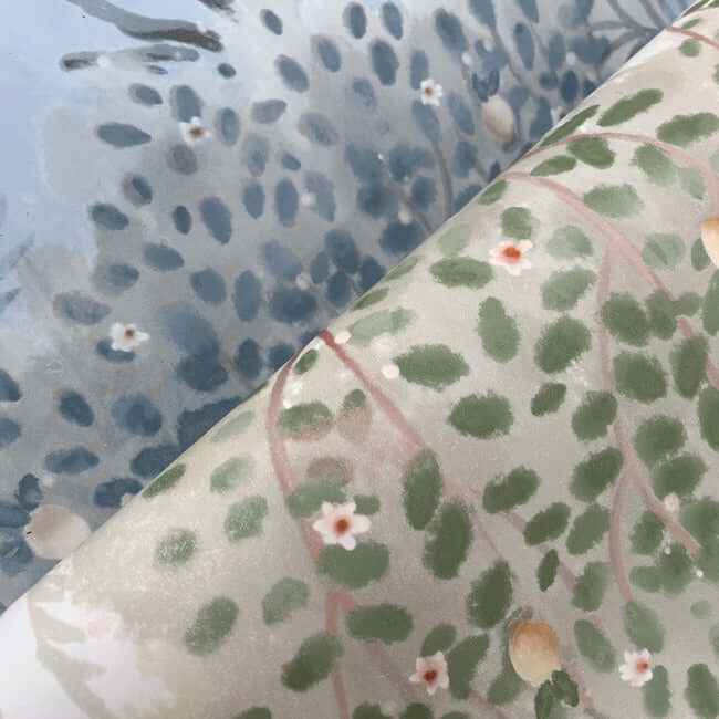 Orchard Blue & Grey Wallpaper - York Wallcoverings - MN1820 - York Wallcoverings Wallpaper