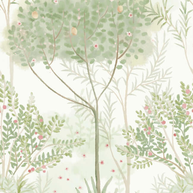 orchard-white-green-wallpaper-york-wallcoverings-mn1822 - York Wallcoverings Wallpaper
