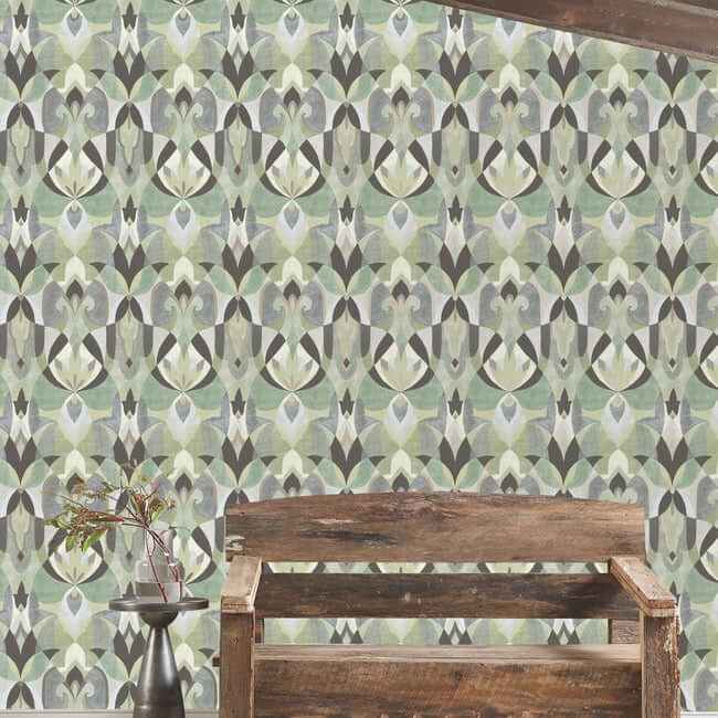 Malta Green Wallpaper - York Wallcoverings - MN1922