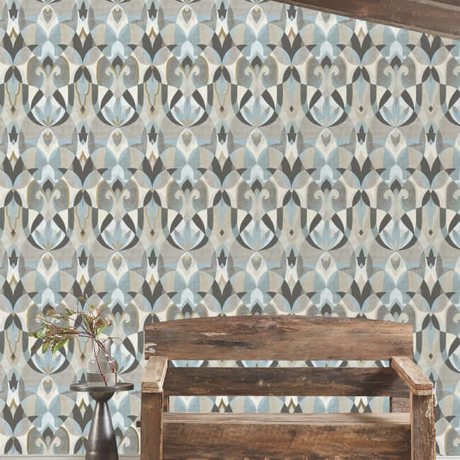 malta-neutal-blue-wallpaper-york-wallcoverings-mn1921 - York Wallcoverings Wallpaper