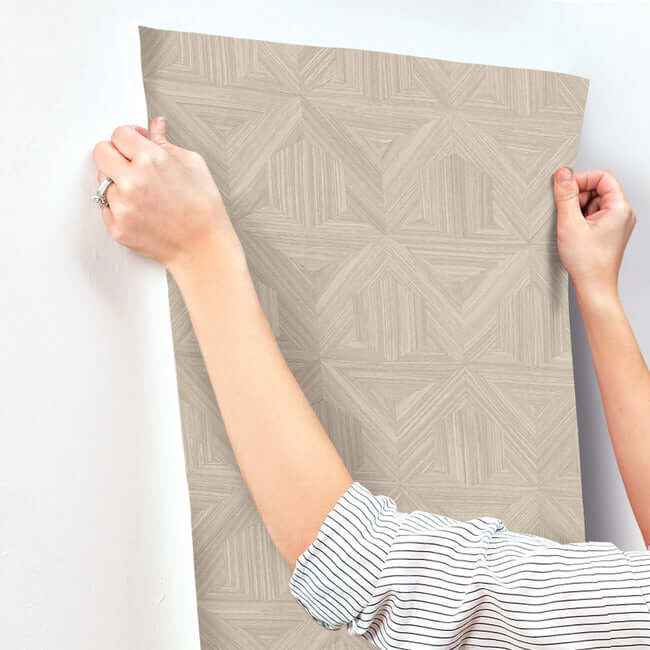 Parquet Beige Wallpaper - York Wallcoverings - OM3623 - York Wallcoverings Wallpaper