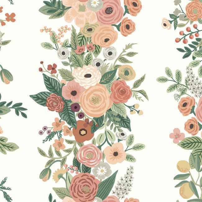 Garden Party Trellis Wallpaper Burgundy Multi - York Wallcoverings - RP7312 - York Wallcoverings Wallpaper