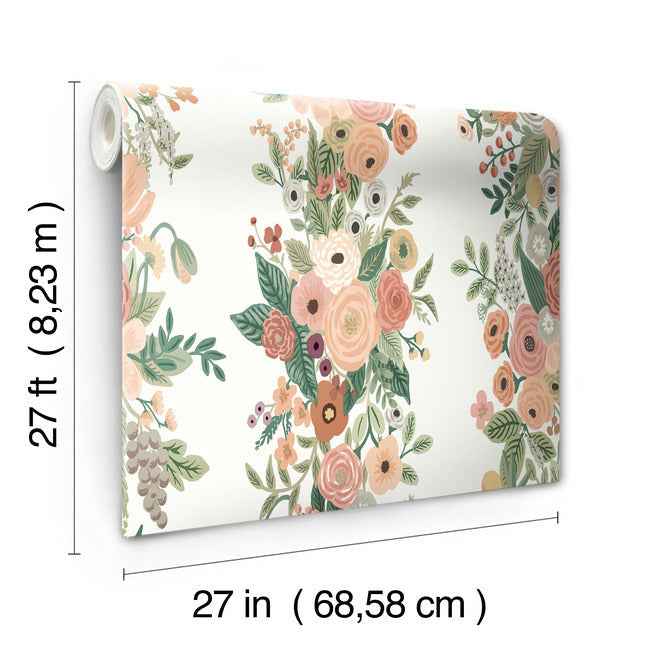 Garden Party Trellis Wallpaper Burgundy Multi - York Wallcoverings - RP7312 - York Wallcoverings Wallpaper
