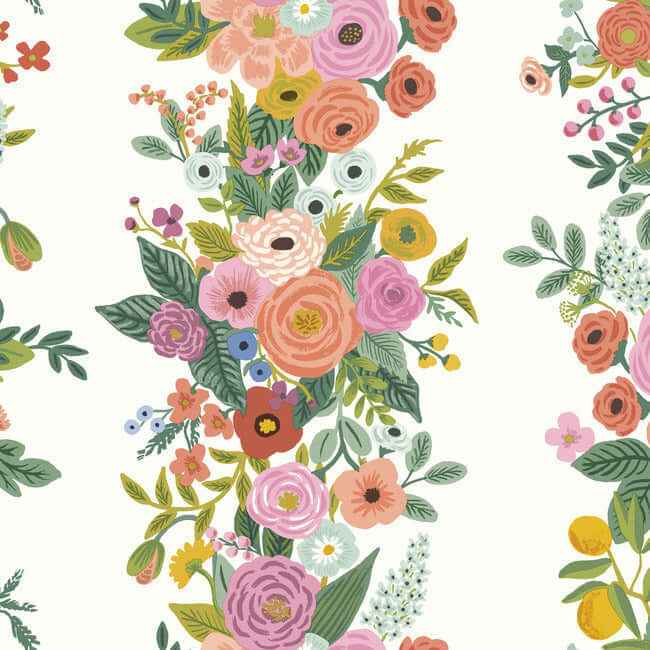 Garden Party Trellis White & Dark Pink Wallpaper - York Wallcoverings - RP7310 - York Wallcoverings Wallpaper