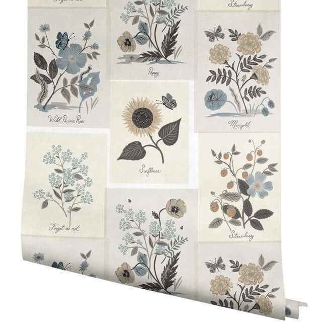 Botanical Prints Beige & Black Wallpaper - York Wallcoverings - RP7336 - York Wallcoverings Wallpaper