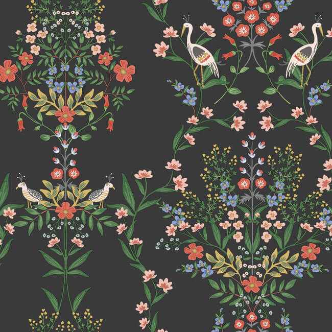 Luxembourg Black Wallpaper - York Wallcoverings - RP7329 - York Wallcoverings Wallpaper