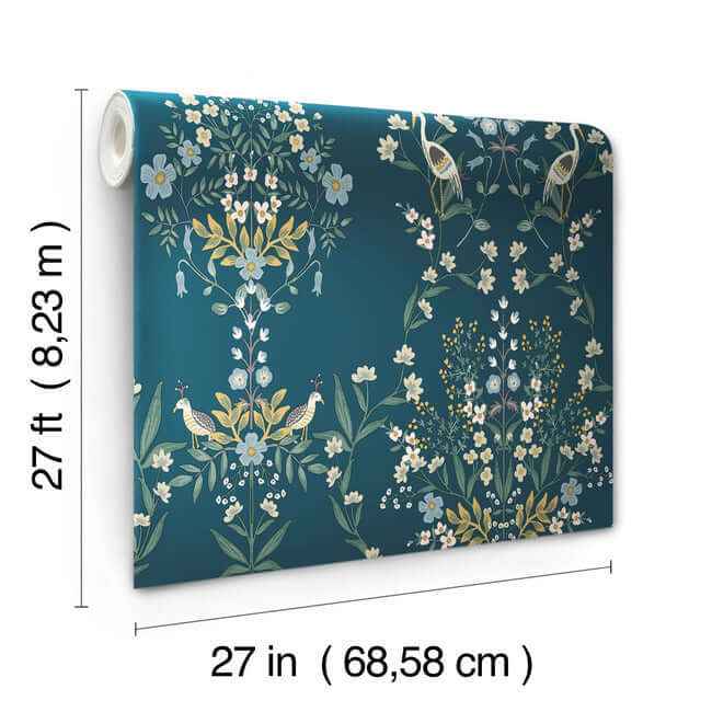 Luxembourg Blue & Green Wallpaper - York Wallcoverings - RP7331 - York Wallcoverings Wallpaper