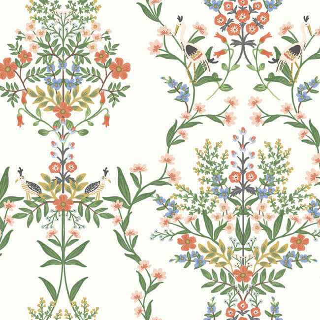 Luxembourg White & Green Wallpaper - York Wallcoverings - RP7328 - York Wallcoverings Wallpaper