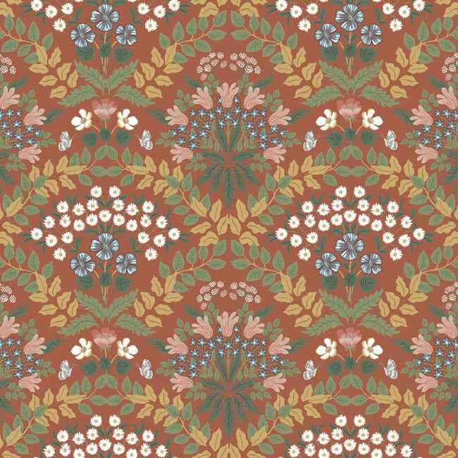 Bramble Red & Green Wallpaper - York Wallcoverings - RP7320