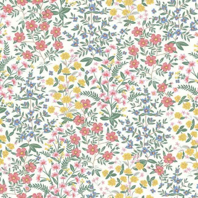 Wildwood Garden White & Pink Wallpaper - York Wallcoverings - RP7377 - York Wallcoverings Wallpaper
