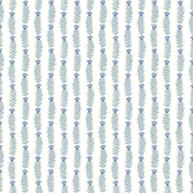 Eden White & Blue Wallpaper - York Wallcoverings - RP7341