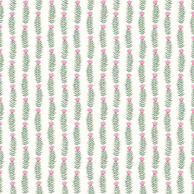 Eden White & Green Wallpaper - York Wallcoverings - RP7340
