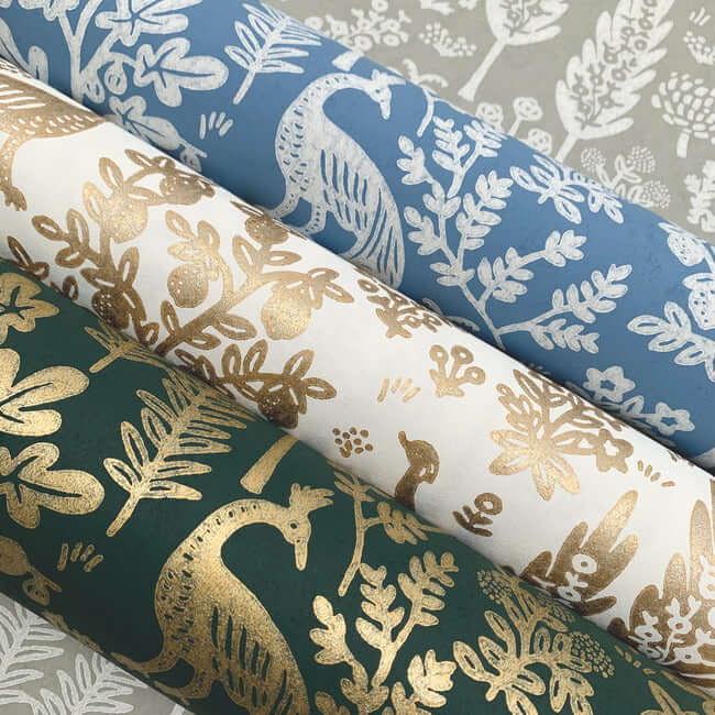 menagerie-toile-wallpaper-white-metallic-gold-york-wallcoverings-rp7371 - York Wallcoverings Wallpaper