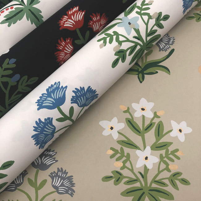 mughal-rose-wallpaper-navy-york-wallcoverings-rp7351 - York Wallcoverings Wallpaper